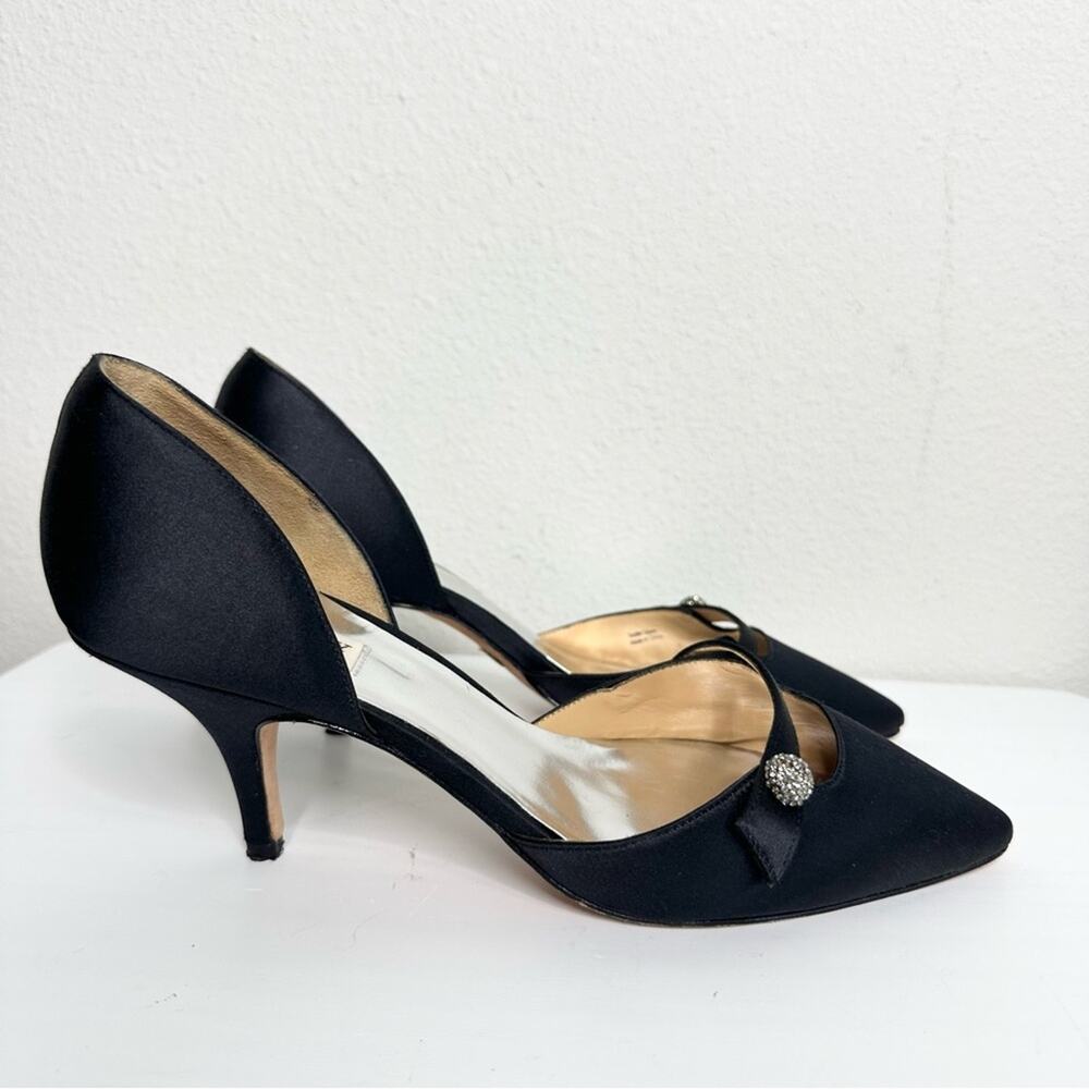 Badgley Mischka Black Satin Women's Heels Size 9.5